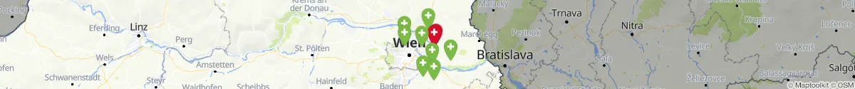 Kartenansicht für Apotheken-Notdienste in der Nähe von Deutsch-Wagram (Gänserndorf, Niederösterreich)